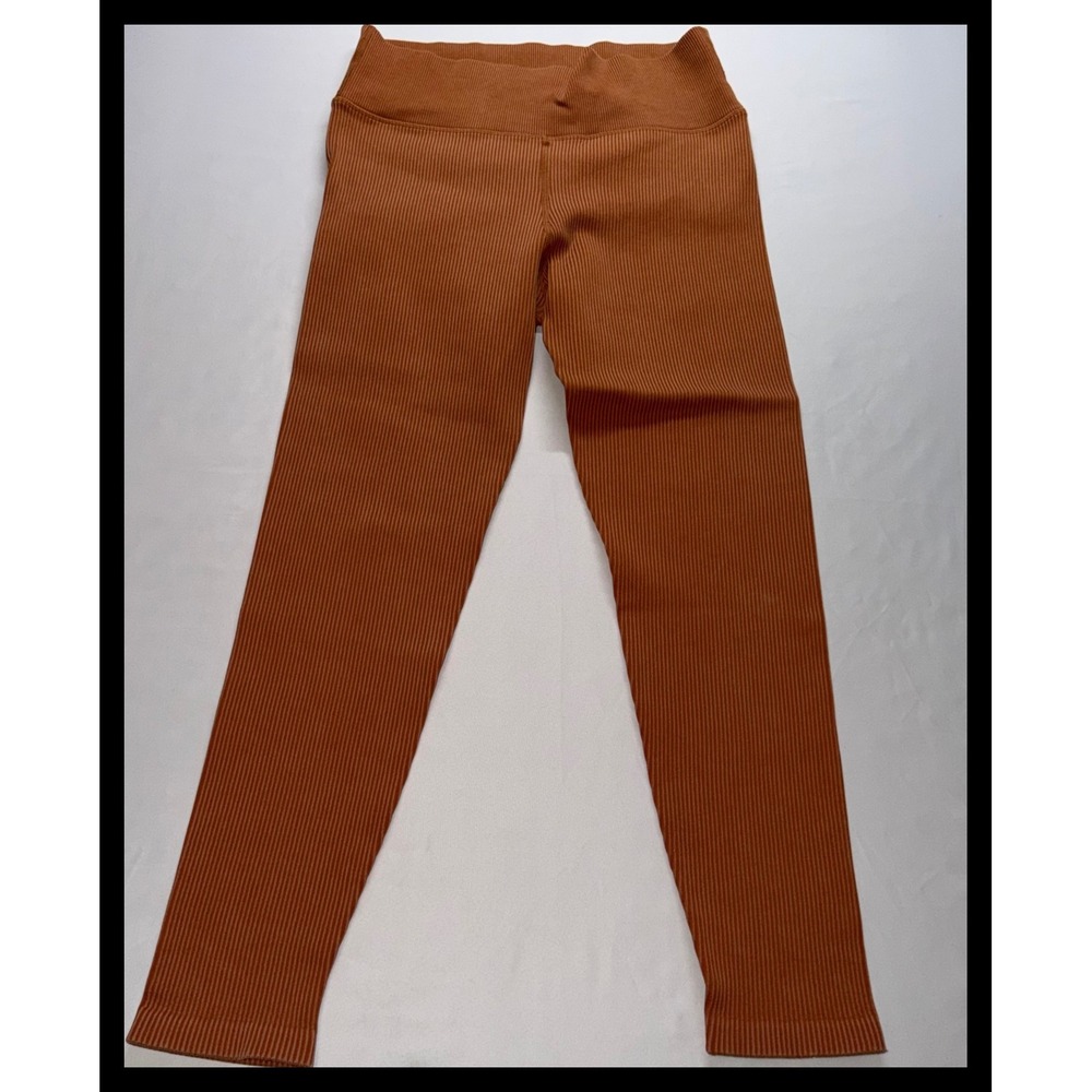 OFFLINE by Aerie Ribbed Leggings Women Medium Orange High Rise‎ Yoga Athletic